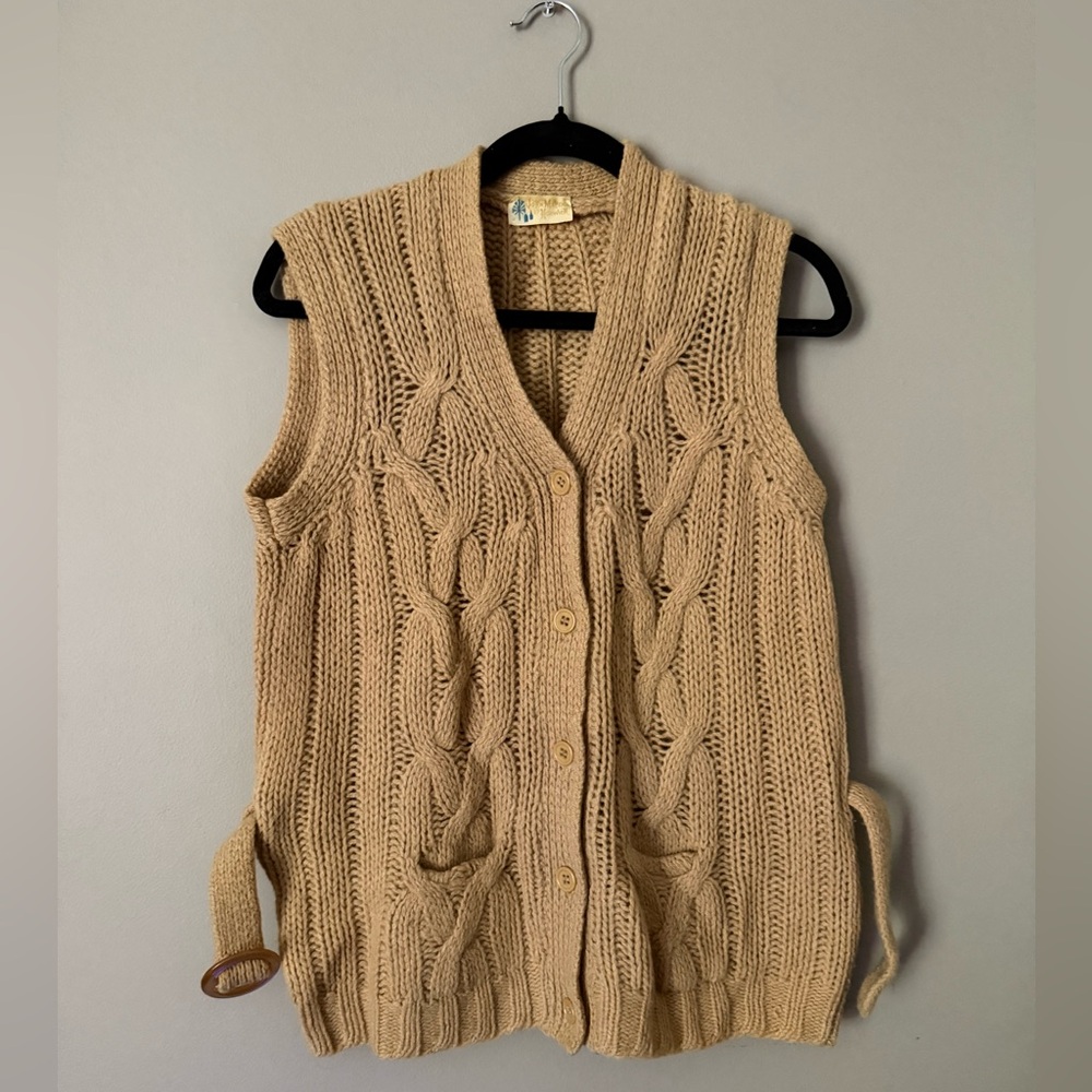 GUC Vintage Belted Knit Vest - John Meyer of Norwich - Gold - S/M